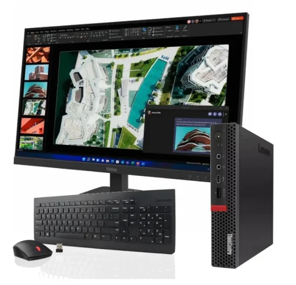 Lenovo ThinkCentre M920Q + Monitor LED Lenovo 27″ FullHD  | Intel Core 8 Gen | Win11Pro