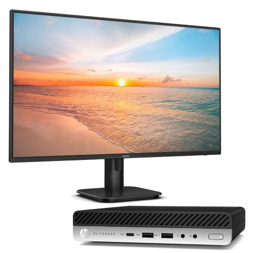 800g5monitor.jpg Bundle Postazione Completa | HP 800 G5 Mini i5 + Monitor Philips 27" FHD Multimediale Nuovo Windows 11 Pro