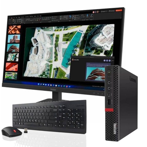 Bundle_M920q_S27_Kit.jpg Bundle PC Lenovo ThinkCentre M920Q Mini PC | Intel Core 8 Gen | Windows 11 Pro Monitor LED Lenovo 27″ FullHD e Kit Mouse e Tastiera